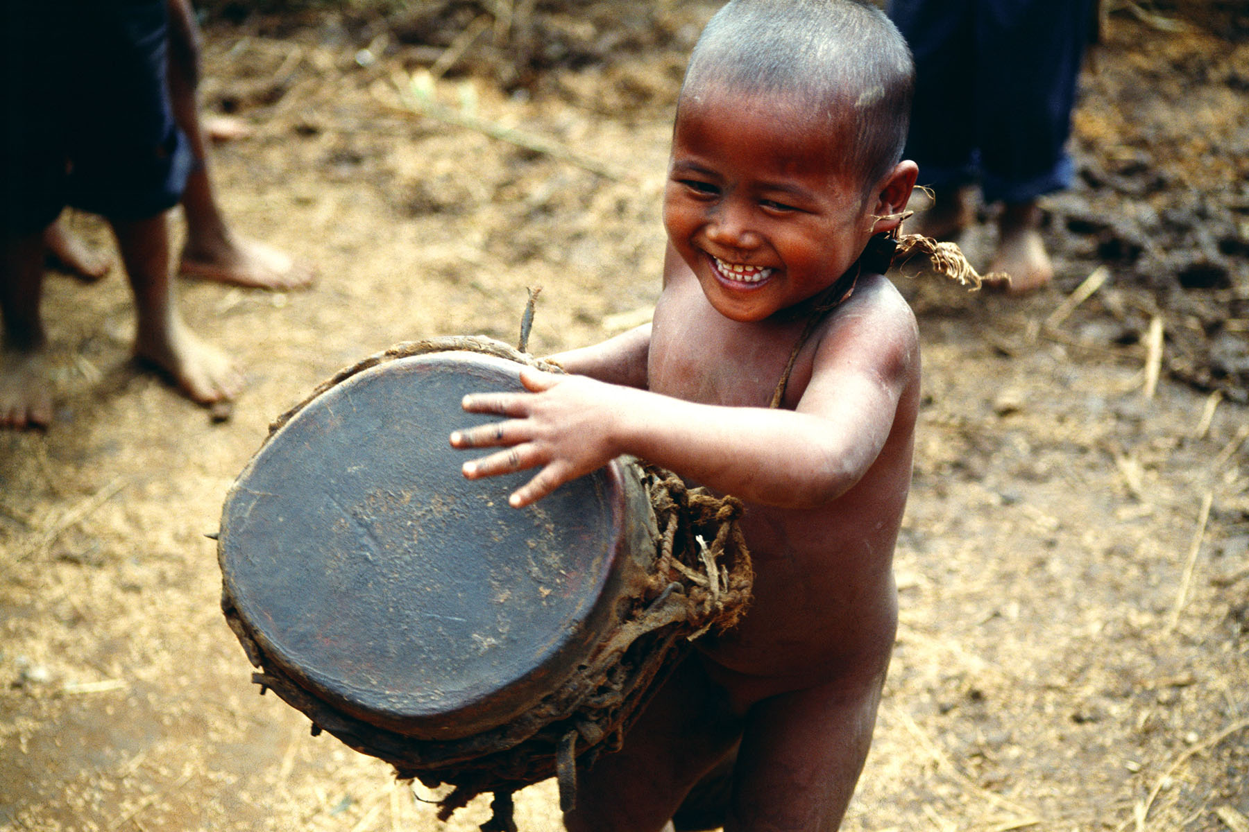 Xunmu Wu, Dulong Boy Playing a Drum